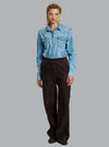 LUCCA SUEDE PANTS DARK BROWN