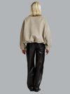 PEARL WOOL BOMBER JACKET DARK BEIGE