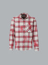 AMIRI MA QUAD BLEACHED FLANNEL SHIRT RED