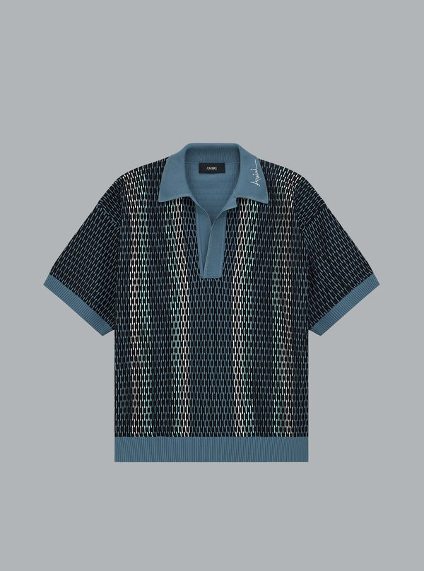 Gestreepte blauwe polo