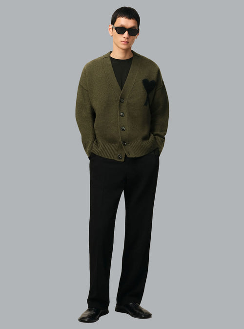 AMI DE COEUR VILTEN WOLLEN CARDIGAN LEGERGROEN