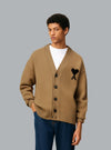 ADC FELTED WOOL CARDIGAN DARK BEIGE