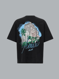 AMIRI HOTEL PRINT OVERSIZED T-SHIRT ZWART