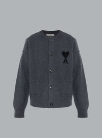 ADC FELTED WOOL CARDIGAN DARK GREY