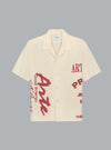 Red Print Off White