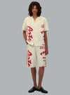 Red Print Off White