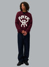ALL TOGETHER LOGO CARDIGAN BURGUNDY