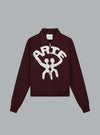 ALL TOGETHER LOGO CARDIGAN BURGUNDY