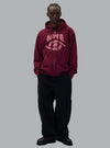 EYE FRONT LOGO ZIP THROUGH HOODIE BURGUNDY