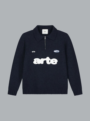 ARTE ANTWERP KNIT POLO SHIRT Navy
