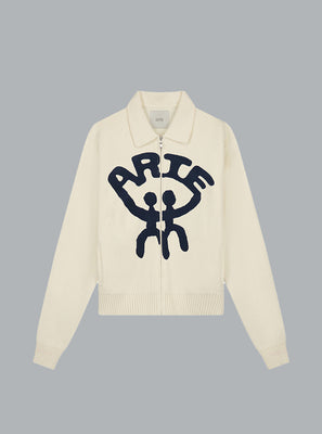 ARTE ANTWERP ALL TOGETHER LOGO CARDIGAN Off White