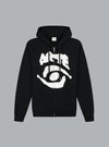 ARTE ANTWERP EYE FRONT LOGO ZIP THROUGH HOODIE Black