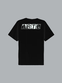 Faded Back Print T-shirt Black