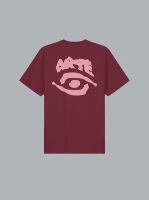 ARTE ANTWERP EYE PRINT LOGO T-SHIRT Burgundy