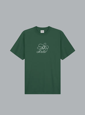 Flower Embroidery Dark Green