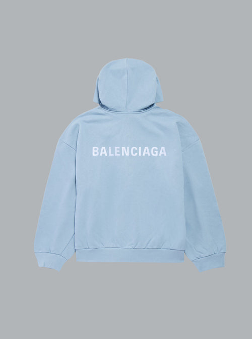 Hoodie met logo op de rug en ritssluiting 