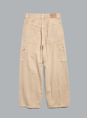 ORGANIC DENIM RIPPED OFF BAGGY JEANS