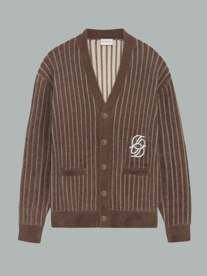 MONOGRAMME CARDIGAN ARMY GREEN