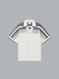 GEHAAKT SHIRT WIT / GRIJS