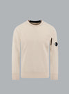 DIAGONAL RAISED FLEECE LENS SWEATER LIGHT BEIGE