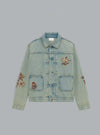 Brodée Fleurs Dusty Denim Jacket