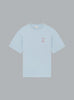Le T-shirt slogan kalligrafie lichtblauw
