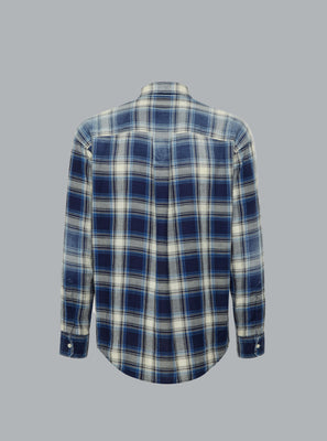 D2 Washed Check Blue Dessin
