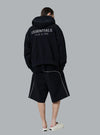 CLASSIC FIT LOGO ZIP THROUGH HOODIE JET BLACK