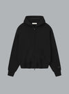 CLASSIC FIT LOGO ZIP THROUGH HOODIE JET BLACK