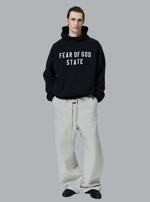 90'S FIT LOGO HOODIE JET BLACK