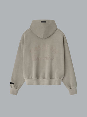 CLASSIC FIT EMBROIDERED LOGO ZIP THROUGH HOODIE