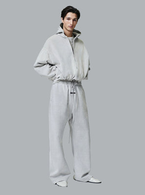 CLASSIC FIT EMBROIDERED LOGO ZIP THROUGH HOODIE