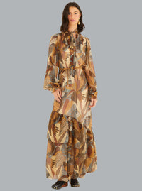 DOTTED MACAWS MAXI DRESS