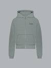 LOGO ZIP THROUGH HOODIE GREY