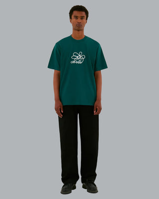 Flower Embroidery Dark Green