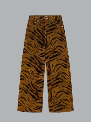 PRINTED FLOCK BAGGY JEANS