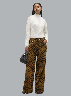 PRINTED FLOCK BAGGY JEANS