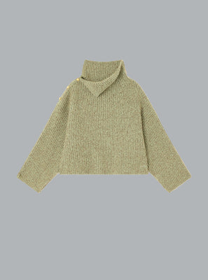 MELANGE BRUSHED MOHAIR CREWNECK