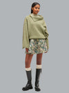 MELANGE BRUSHED MOHAIR CREWNECK