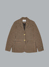 CHECK WOOL MIX OVERSIZED SINGLE BREASTED BLAZER