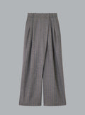 Brushed Wool Stripe Mid Waist Pants Pewter