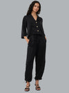 WASHED SATIN CARGO PANTS