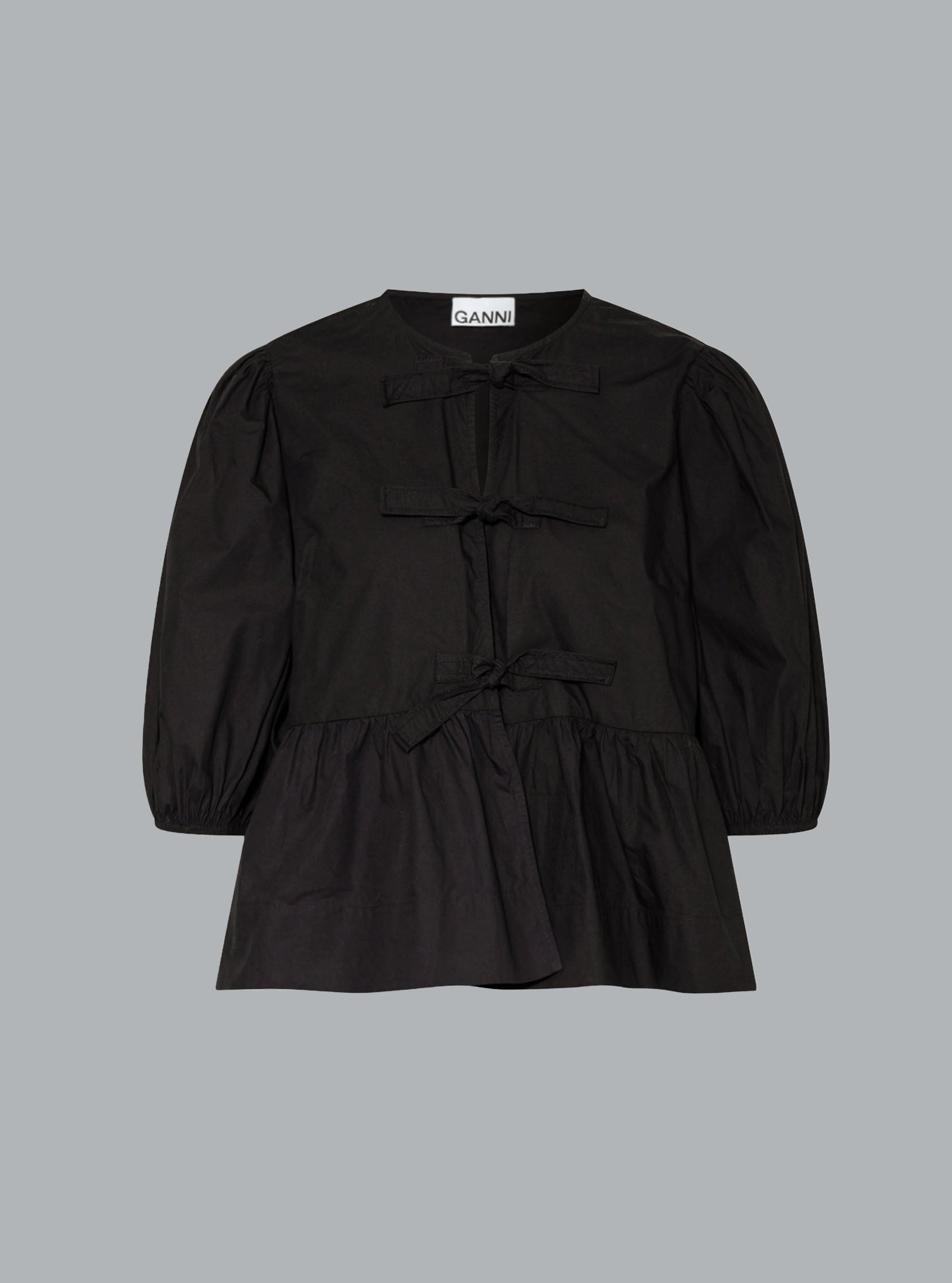 Cotton Poplin Peplum Blouse