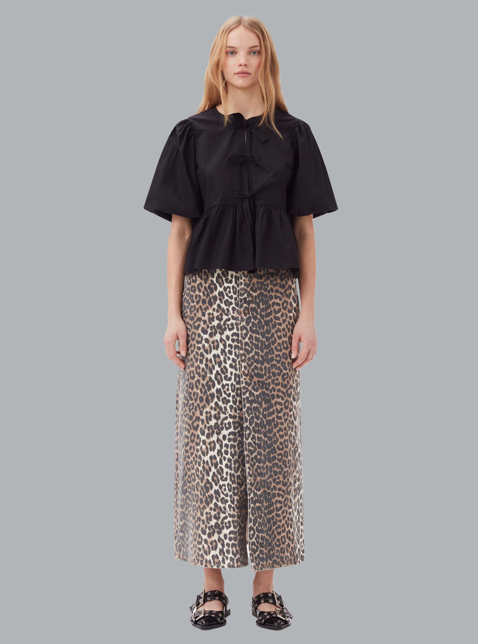 Cotton Poplin Peplum Blouse