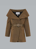 Light Wool Melange Open Collar Blazer