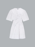 Stretch Cotton Mini Tie Strap Dress
