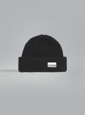 STRUCTURED RIB BEANIE BLACK