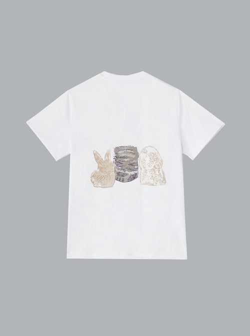 Eenvoudige katoenen jersey met schattige dieren