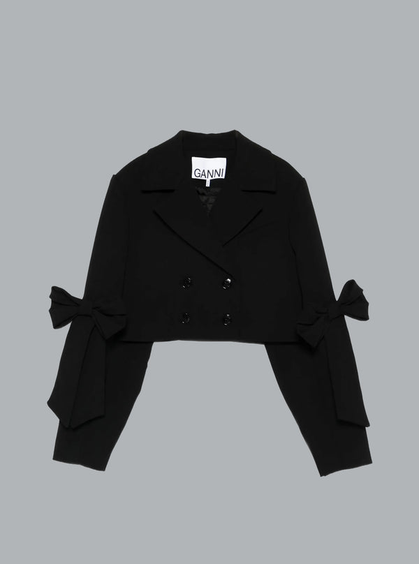 Cropped blazer van gebonden crêpe