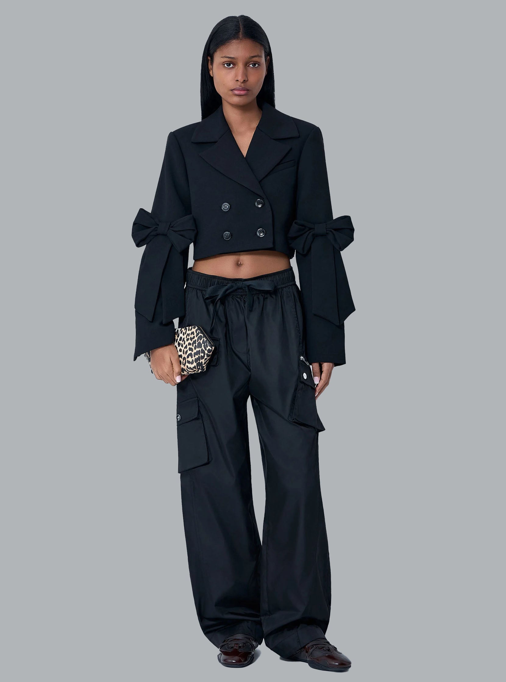 Bonded Crepe Cropped Blazer